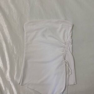Garage White Strapless Top